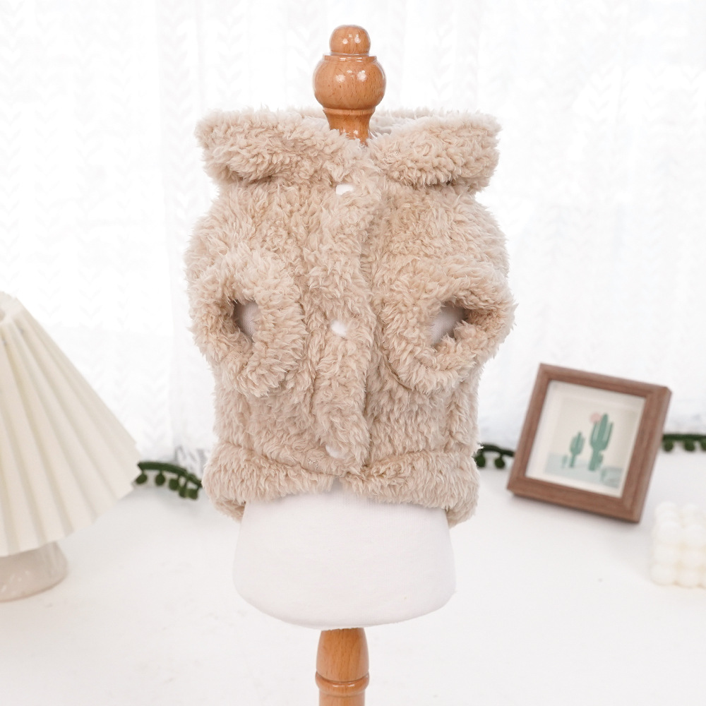 Plush Pet Hoodie Classic Label Pearl Hanger Set