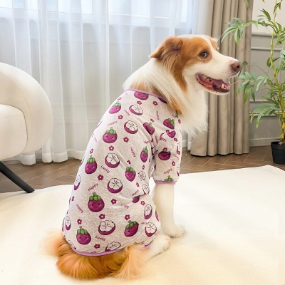 Fruit Pattern Pet Pajamas Four Legs Outfit 01