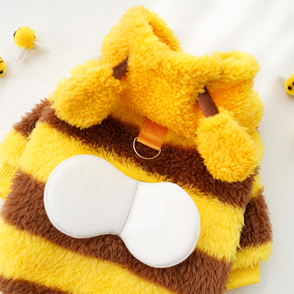 Bee Costume Pet Outfit Plush Warm Winter Wear