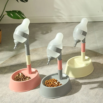 Adjustable Pet Waterer Height Control Drinking Fountain 01
