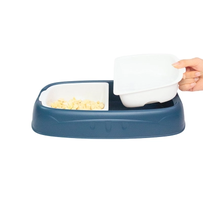 Pet Double Bowl Non Slip Splash Proof Feeder 02