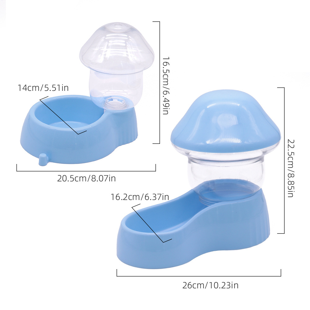 Mushroom Pet Feeder Waterer Set Automatic Dispenser
