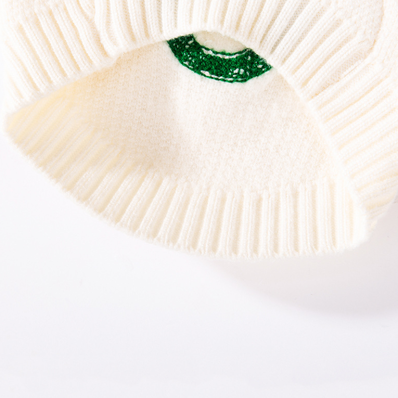 Knit Pet Sweater Colorful Letters Semi High Neck
