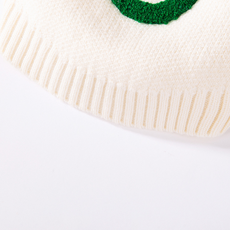 Knit Pet Sweater Colorful Letters Semi High Neck