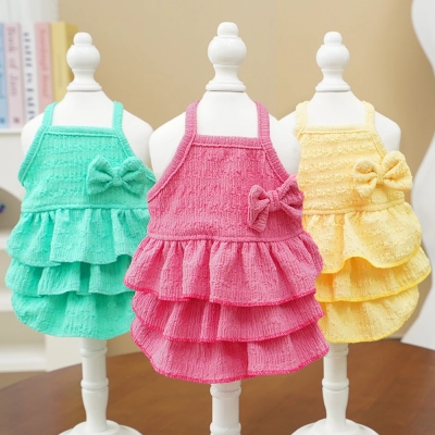 Pet Princess Dress Tiered Ruffle Sleeveless Summer Outfit 01