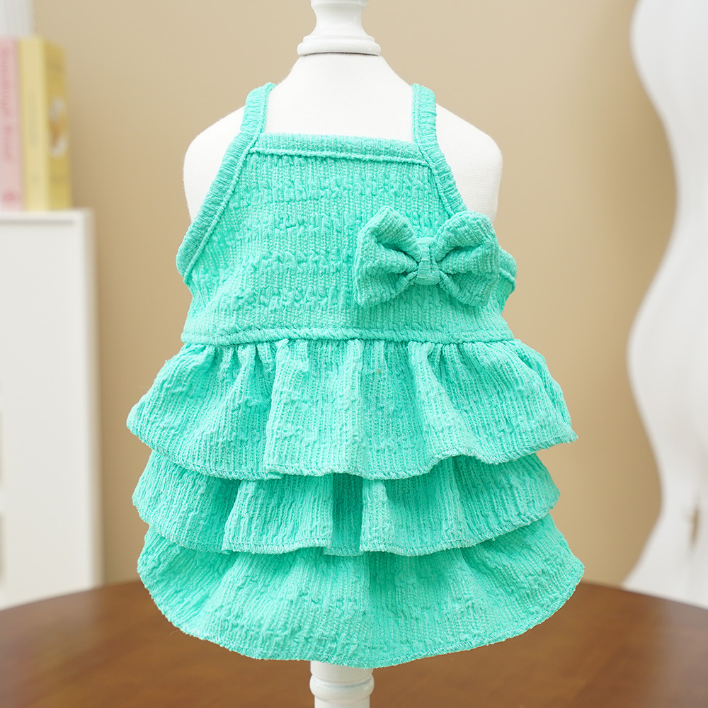 Pet Princess Dress Tiered Ruffle Sleeveless Summer Outfit