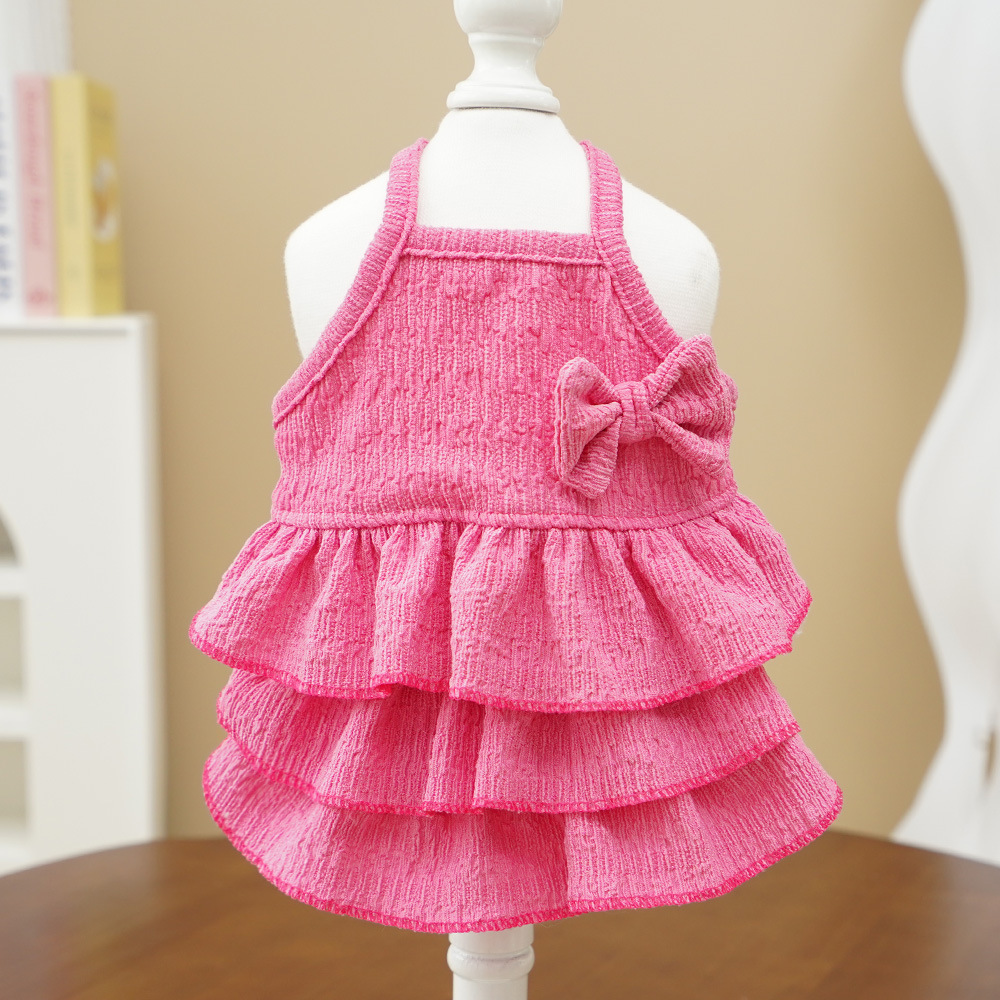 Pet Princess Dress Tiered Ruffle Sleeveless Summer Outfit