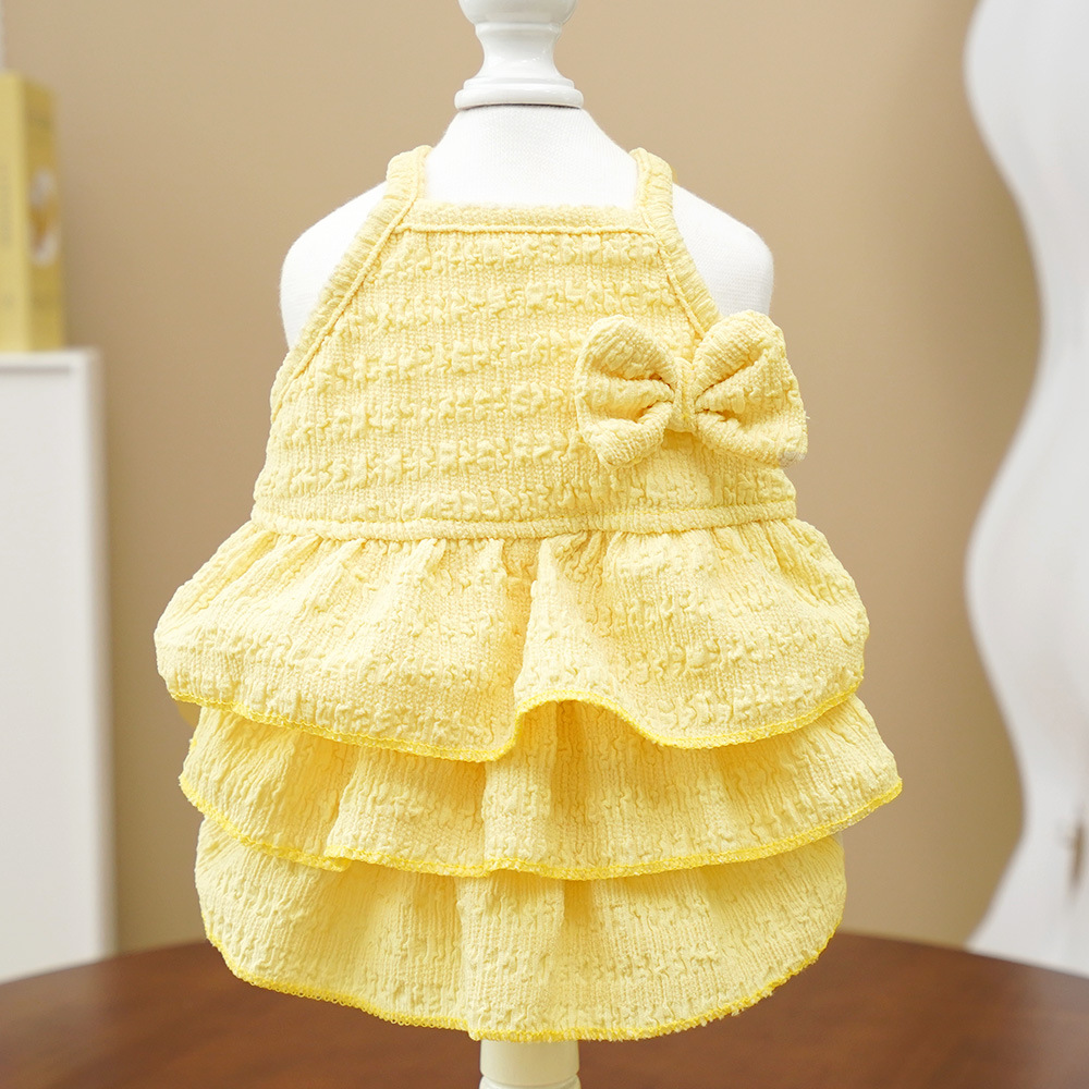Pet Princess Dress Tiered Ruffle Sleeveless Summer Outfit