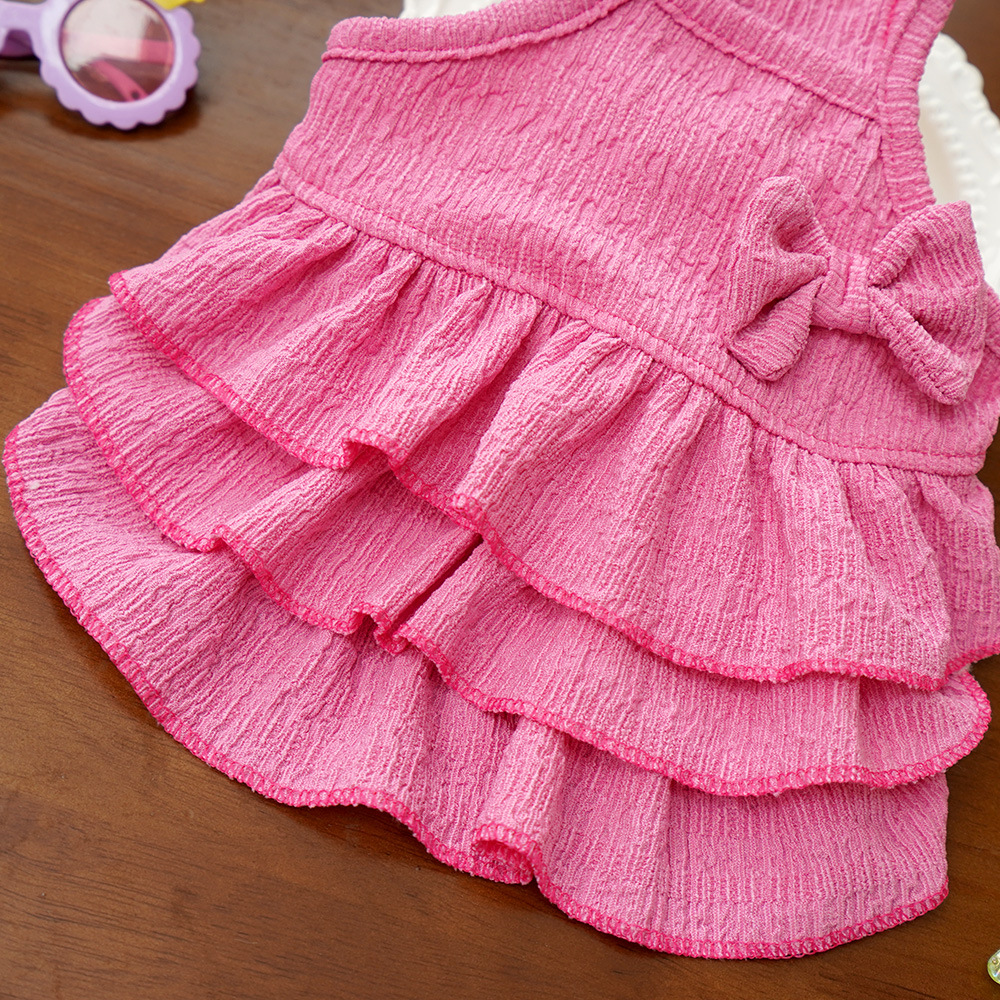 Pet Princess Dress Tiered Ruffle Sleeveless Summer Outfit