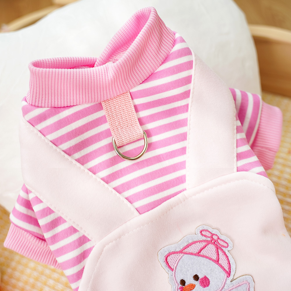 Duck Pattern Pet Hoodie Plush Warm Four Leg Outfit