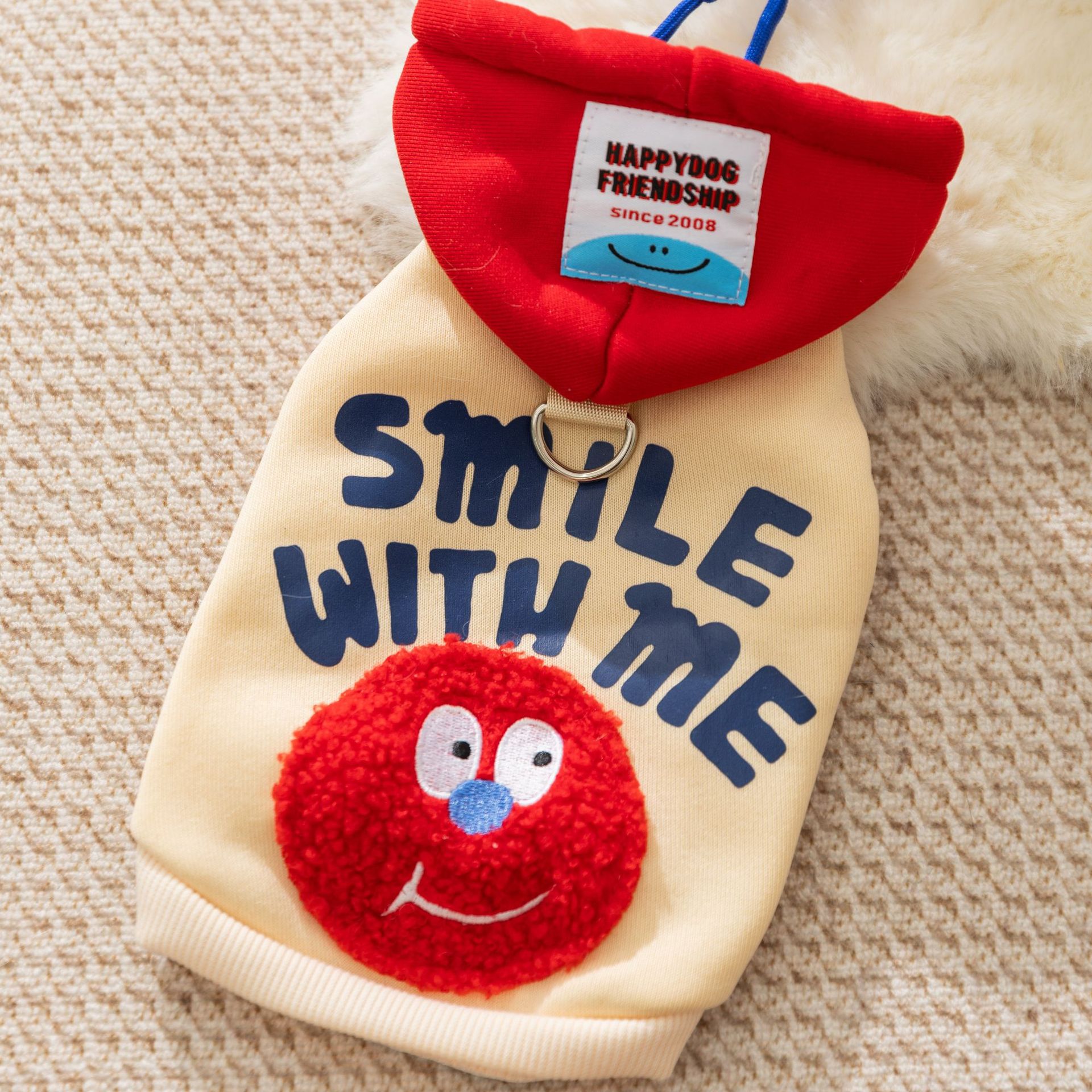 Pet Hoodie Smile Print Korean Style Two Leg Design