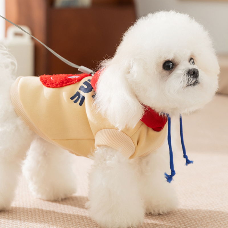 Pet Hoodie Smile Print Korean Style Two Leg Design