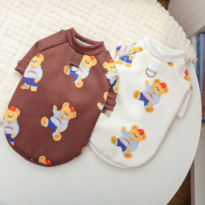 Bear Pattern Pet Hoodie Thin Fleece Autumn Winter Wear 01