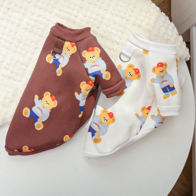 Bear Pattern Pet Hoodie Thin Fleece Autumn Winter Wear 02