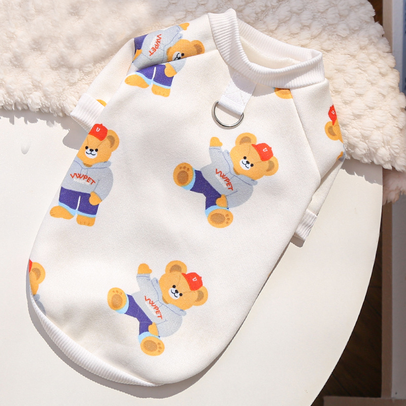 Bear Pattern Pet Hoodie Thin Fleece Autumn Winter Wear