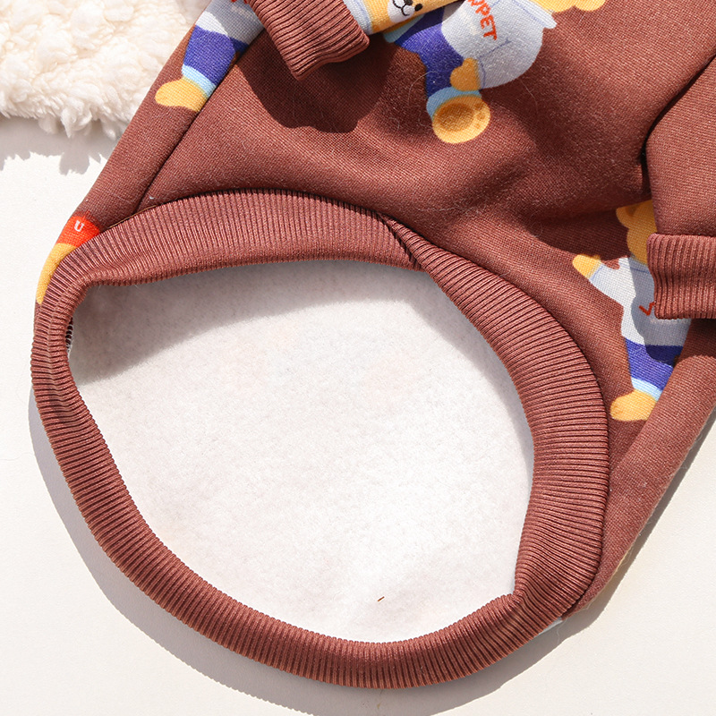 Bear Pattern Pet Hoodie Thin Fleece Autumn Winter Wear