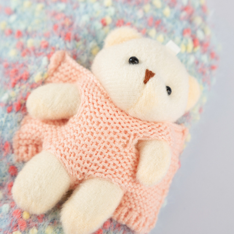 Knit Pet Sweater 3D Bear Detachable Plush Companion