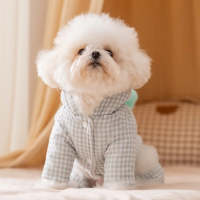 Pet Christmas Hoodie Plaid Pattern Four Legs Design 02