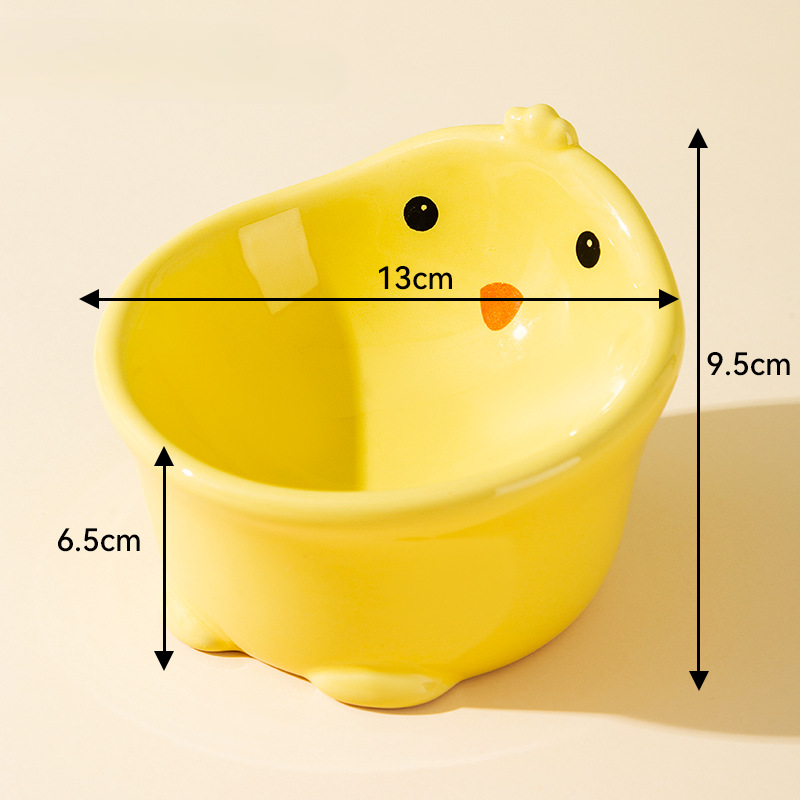 Ceramic Pet Bowl Duck Shape Anti Spill Design