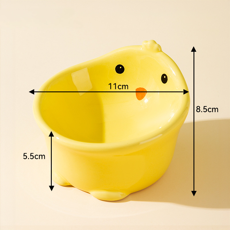 Ceramic Pet Bowl Duck Shape Anti Spill Design