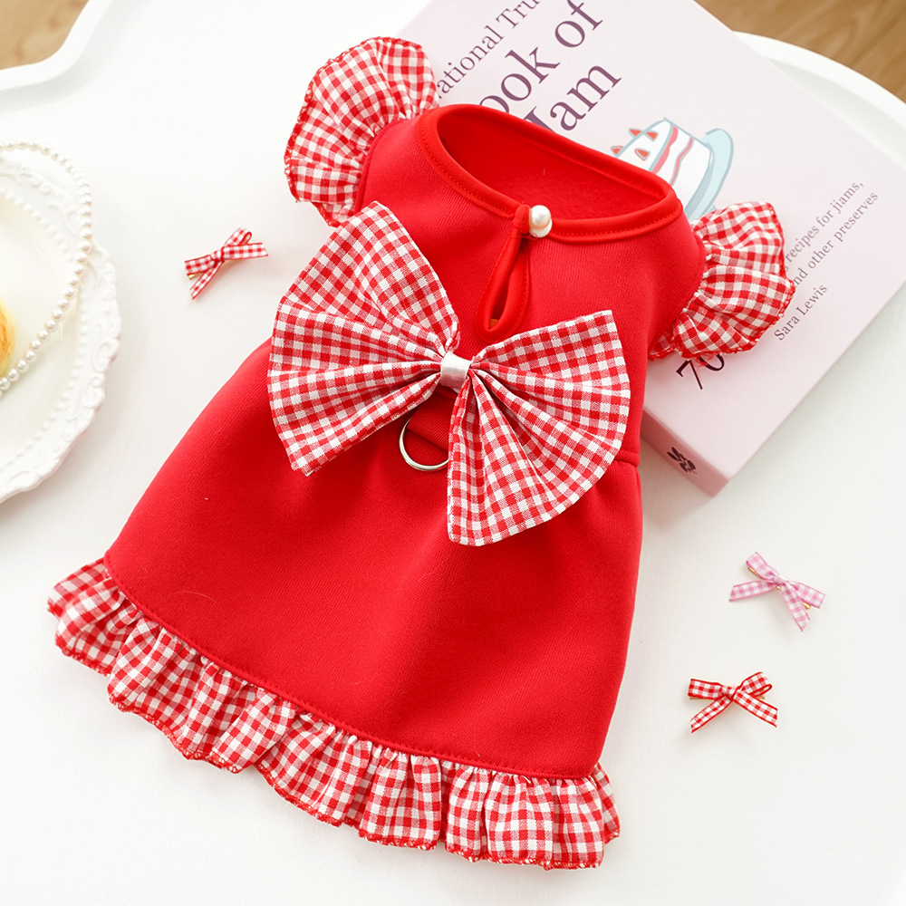 Pet Plaid Hoodie Flannel Lined Winter Warm Jacket