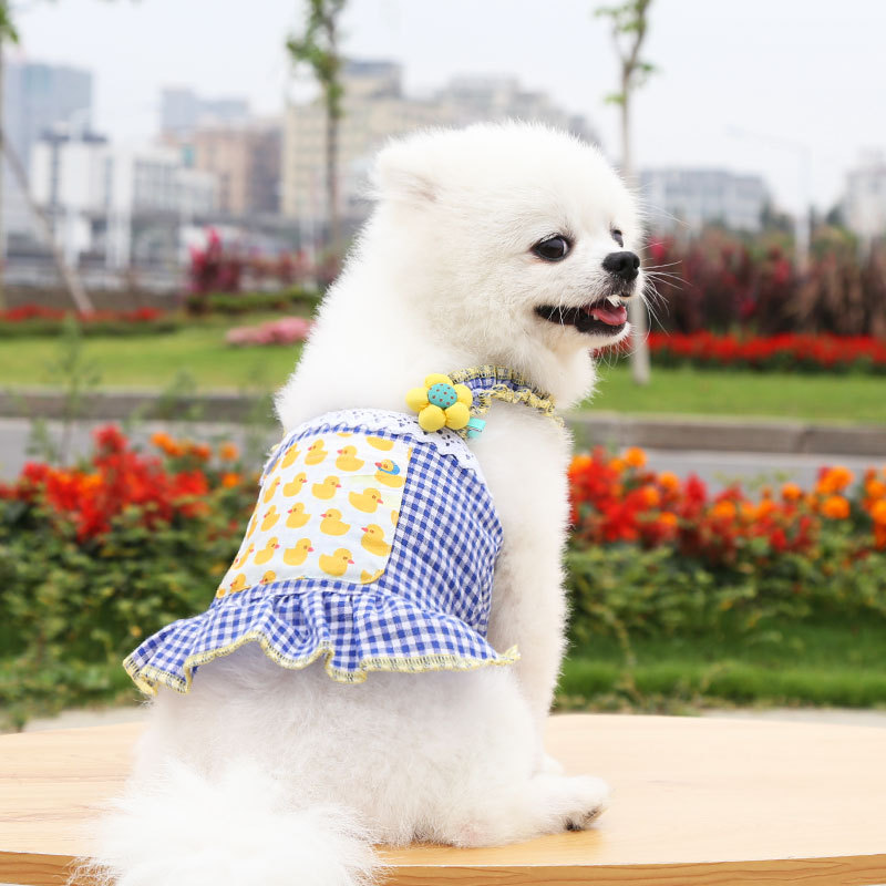 Pet Strawberry Dress Summer Cotton Sleeveless Apron Style
