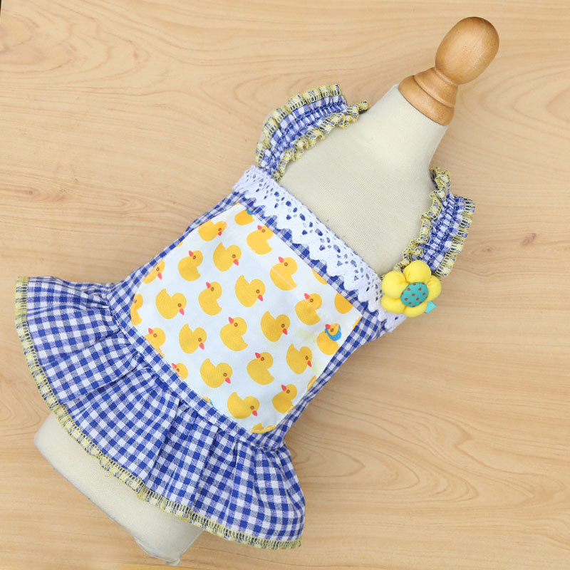 Pet Strawberry Dress Summer Cotton Sleeveless Apron Style