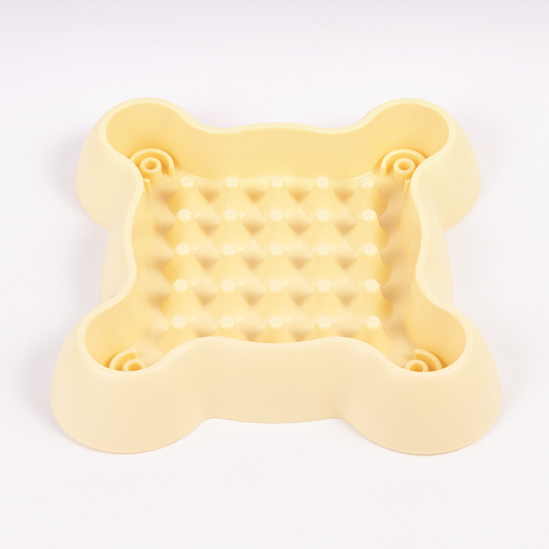 Pet Slow Feeder Bowl Bone Shape Non Slip Base