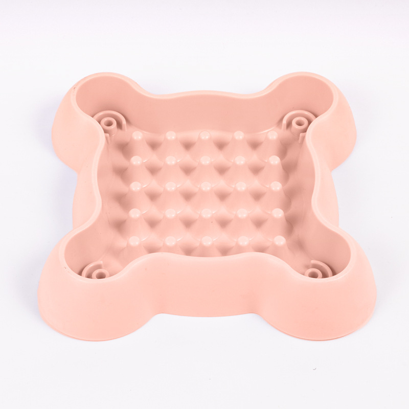 Pet Slow Feeder Bowl Bone Shape Non Slip Base