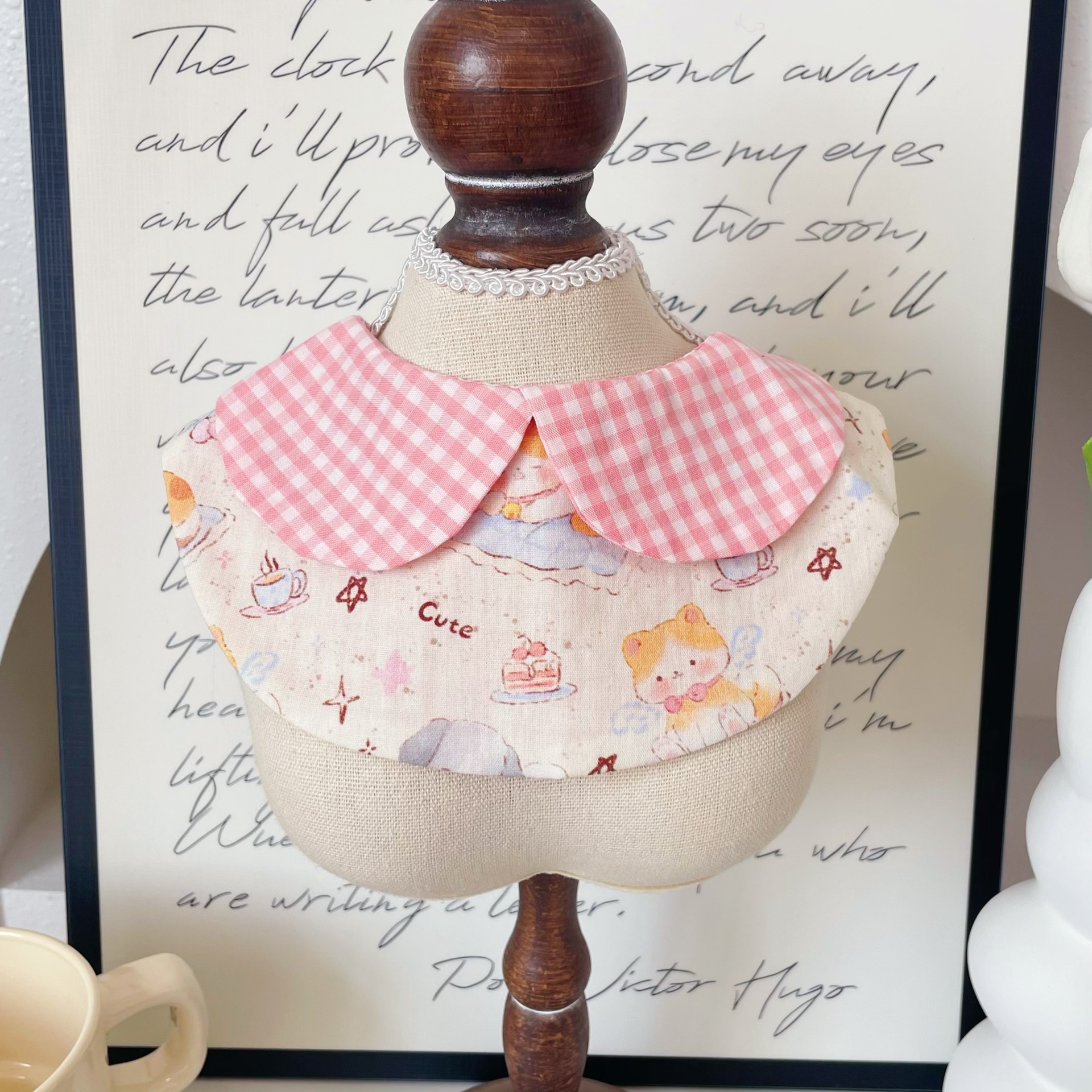 Pet Summer Cotton Bib Cherry Rabbit Floral Print