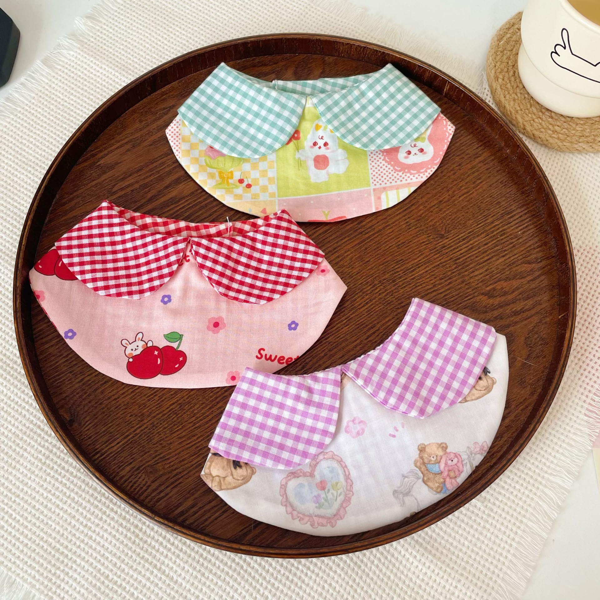 Pet Summer Cotton Bib Cherry Rabbit Floral Print
