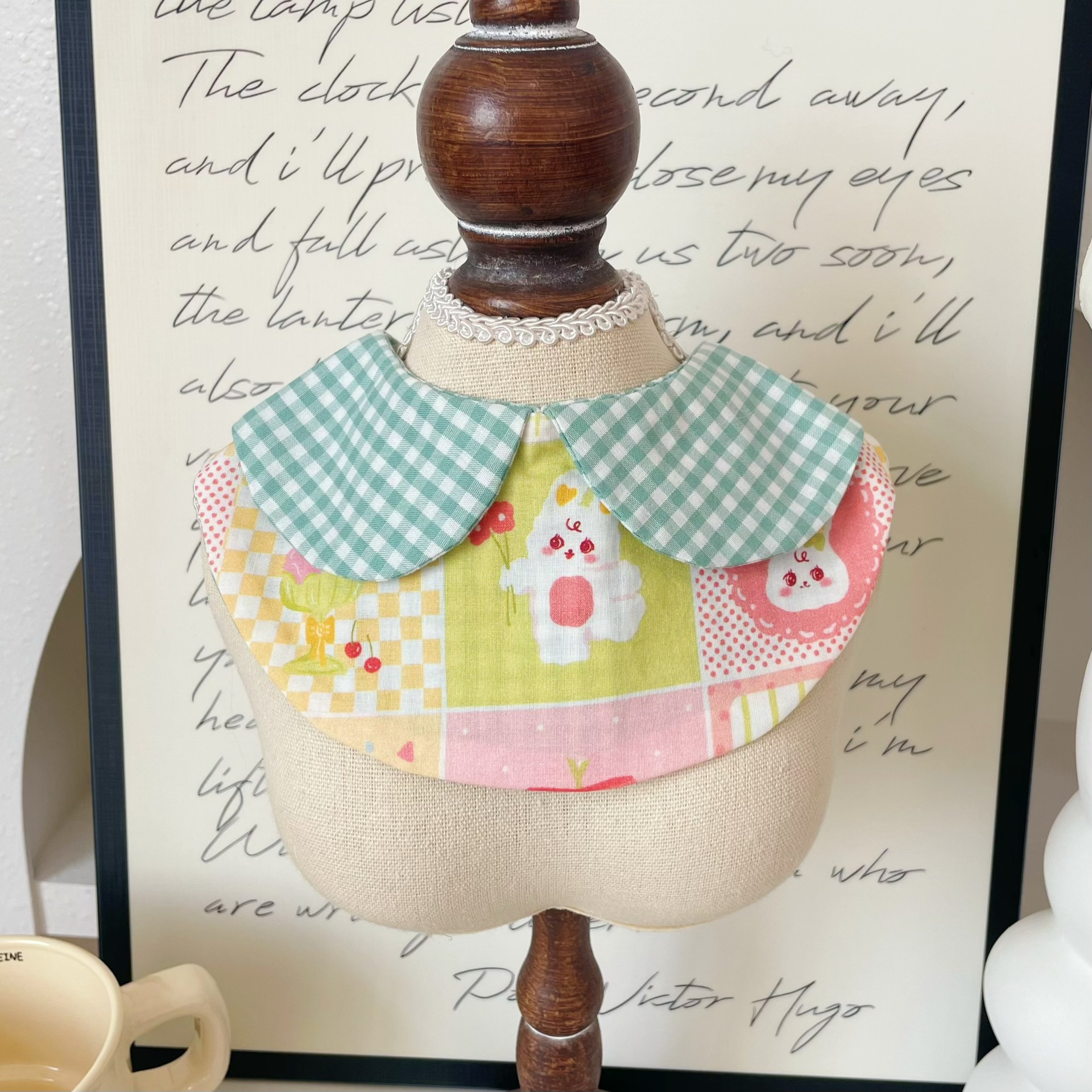Pet Summer Cotton Bib Cherry Rabbit Floral Print