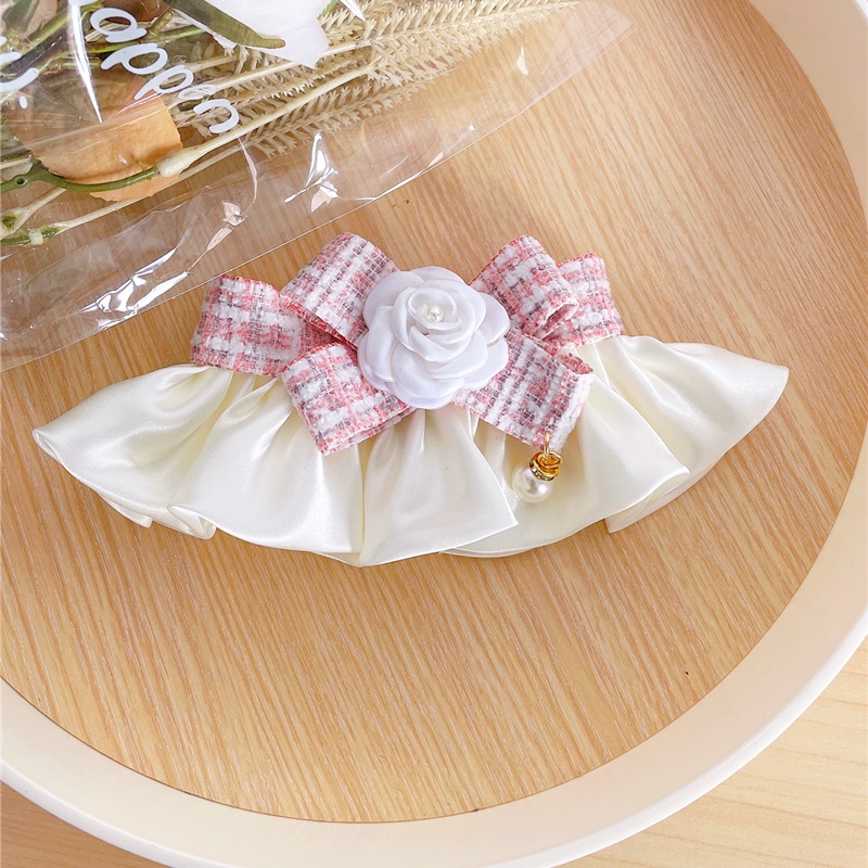 Pet Bow Tie Collar Camellia Flower Bell Decoration