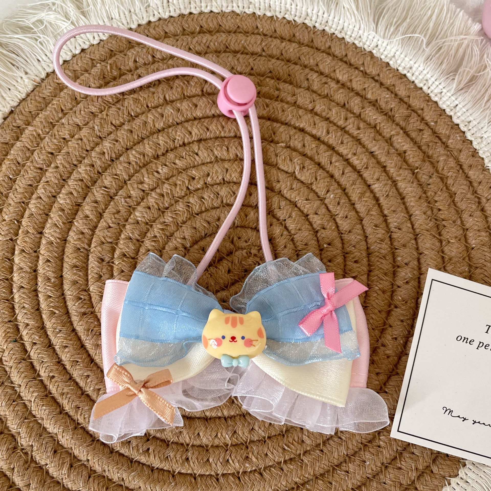 Pet Cartoon Bow Collar Pig Dog Cat