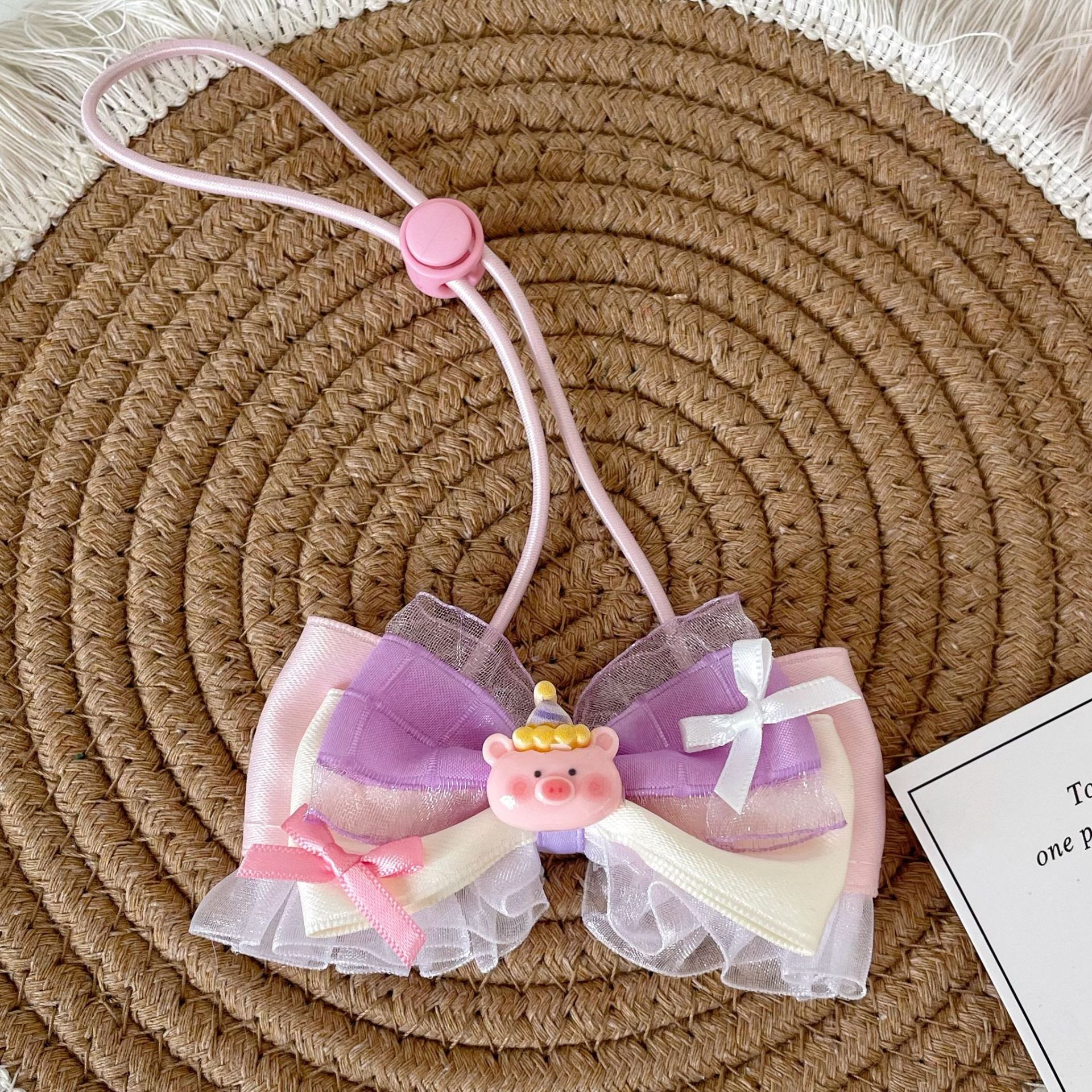 Pet Cartoon Bow Collar Pig Dog Cat