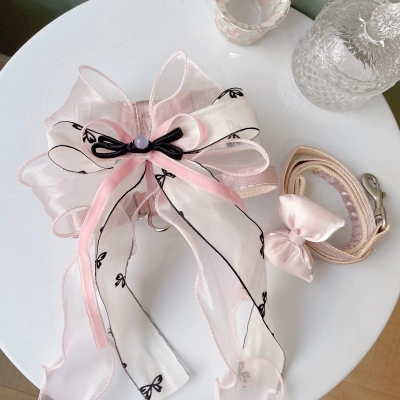 Pet Hanfu Harness Frog Buckle Bow Design 02