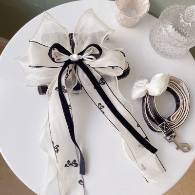 Pet Hanfu Harness Frog Buckle Bow Design 01