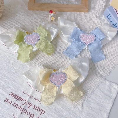 Pet Pearl Collar Love Cookie Bow Pastel 02