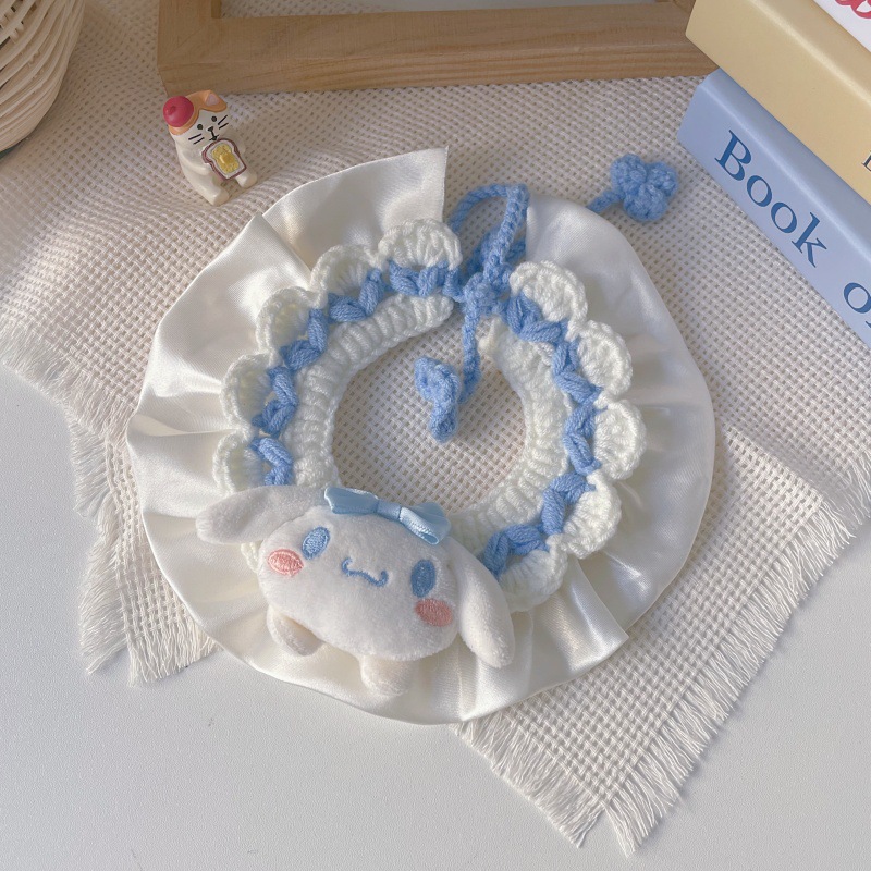 Pet Knit Collar Plush Toy Pastel Colors