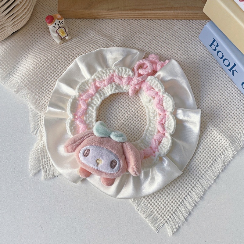 Pet Knit Collar Plush Toy Pastel Colors