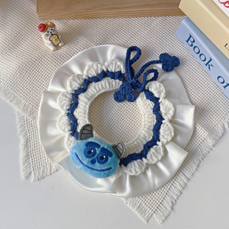 Pet Knit Collar Plush Toy Pastel Colors