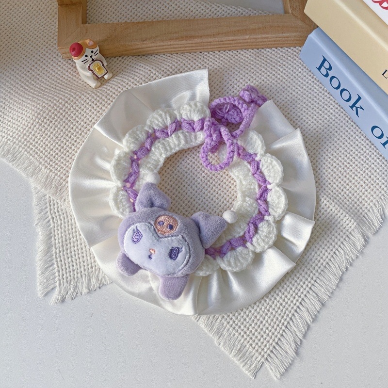 Pet Knit Collar Plush Toy Pastel Colors