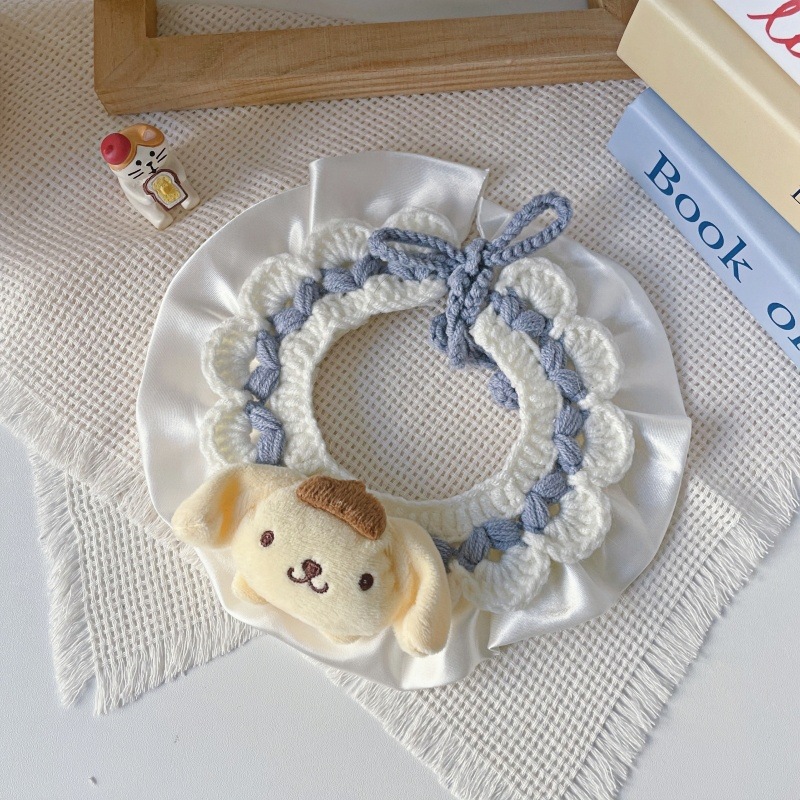 Pet Knit Collar Plush Toy Pastel Colors