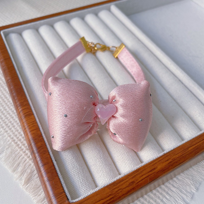 Pet Bow Collar Set Four Pastel Colors