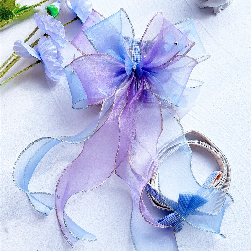 Pet Butterfly Harness Sheer Ribbon Pastel Colors
