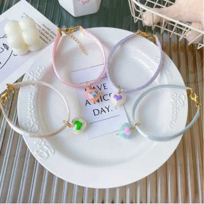 Pet Heart Collar Glitter Pendant Four Colors 01