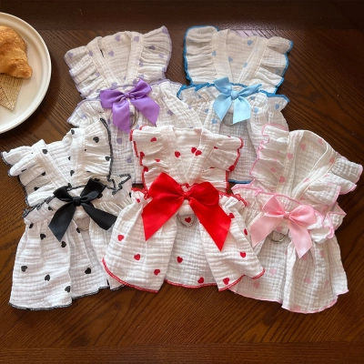 Pet Ruffle Dress Set Heart Pattern Design 02