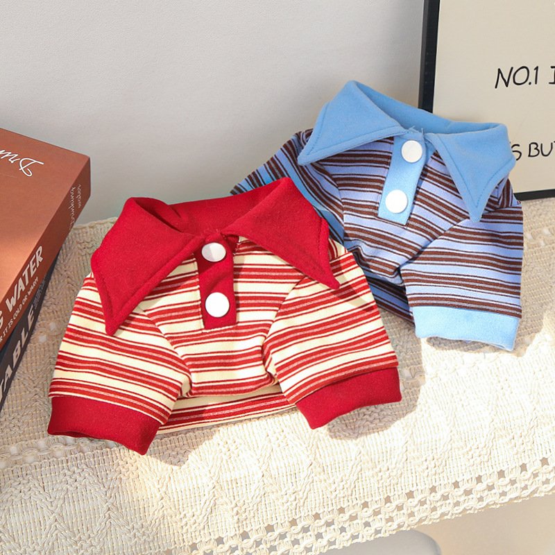 Pet Polo Shirt Set Classic Stripe Design