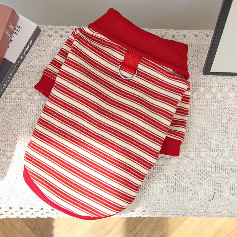 Pet Polo Shirt Set Classic Stripe Design