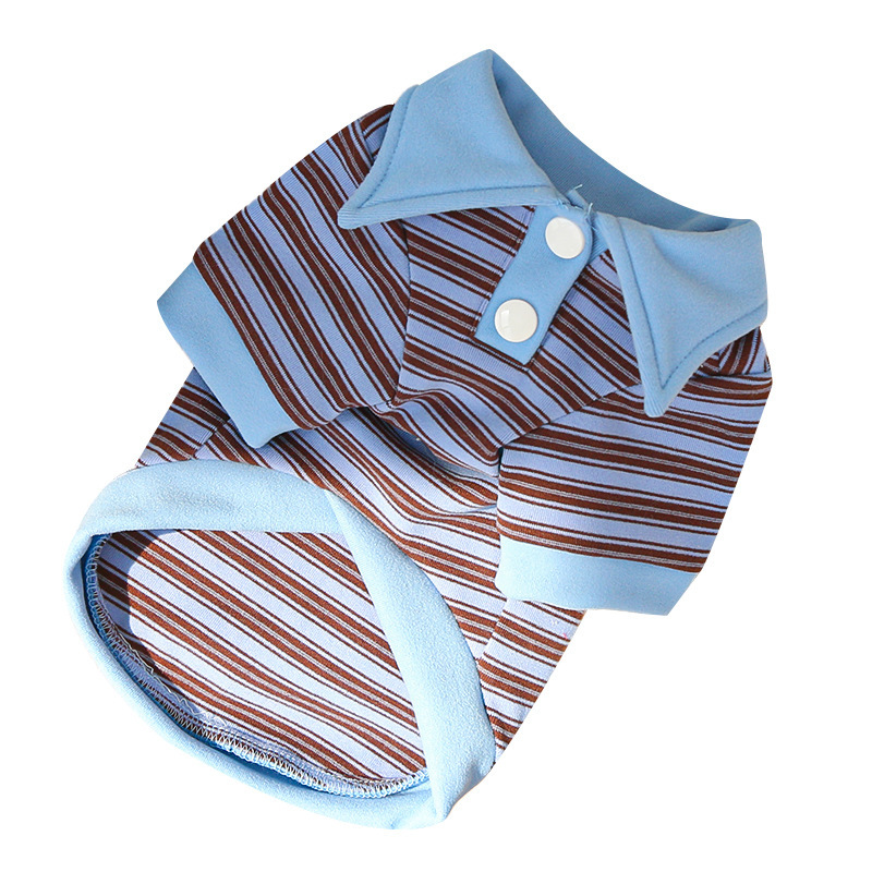 Pet Polo Shirt Set Classic Stripe Design